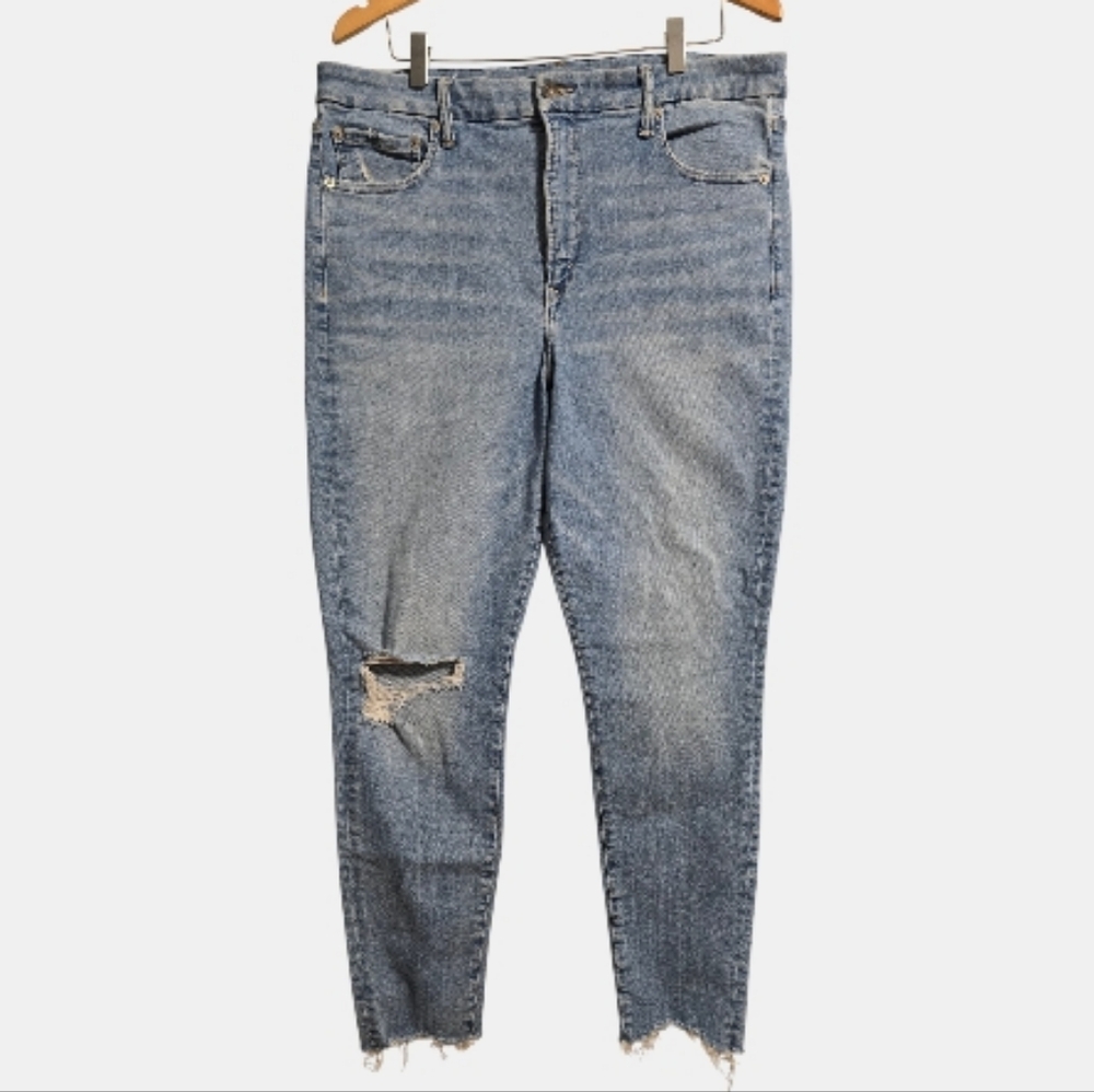 American Eagle High Rise Jegging Womens 18R Blue The Luxe Jean Distressed Grunge